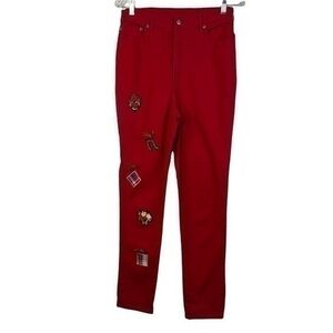 Rego Women Pants High Rise Red Sz 31